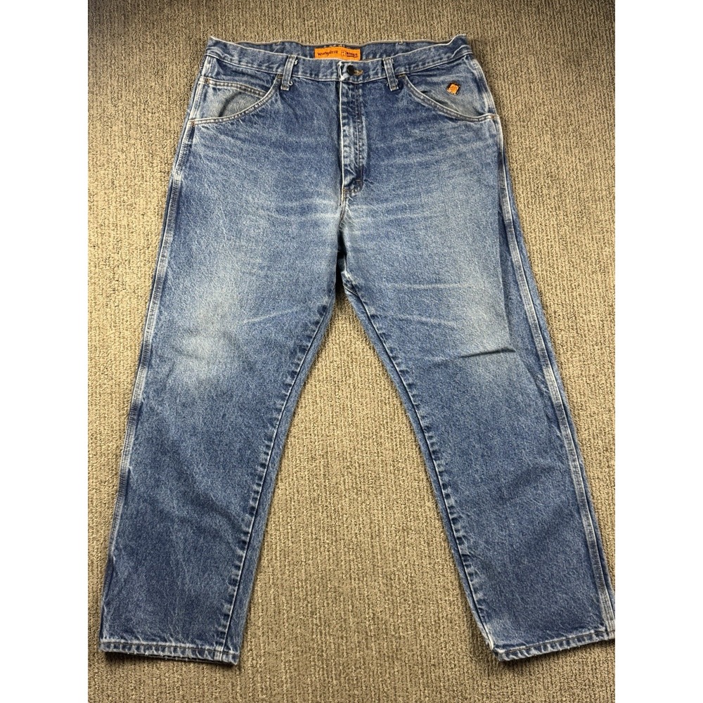 Wrangler Mens 38x30 FR Jeans Riggs Workwear Relaxed Fit 100% Cotton Denim